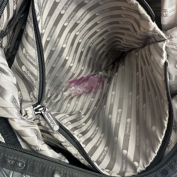 LeSportsac Large Tropical Camo Leaves Green Tote Messenger Shoulder Laptop Bag - Picture 5 of 12